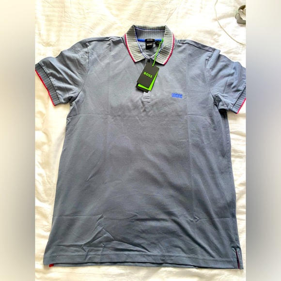 Huggo Boss pima cotton polo shirt/ large/ regular fit/ Authentic/ boss logo - Picture 4 of 9